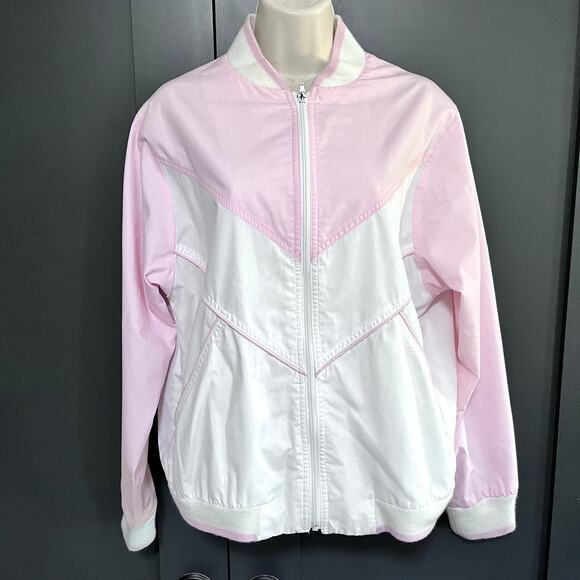VTG Check Point Lined Front Zip Parka Color Block Windbreaker Pockets Womens - Picture 1 of 11